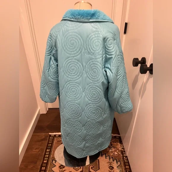 House of Sunny Cosmo (Forever & Ever) oversized Overcoat Quilted Faux Le… - Picture 10 of 12